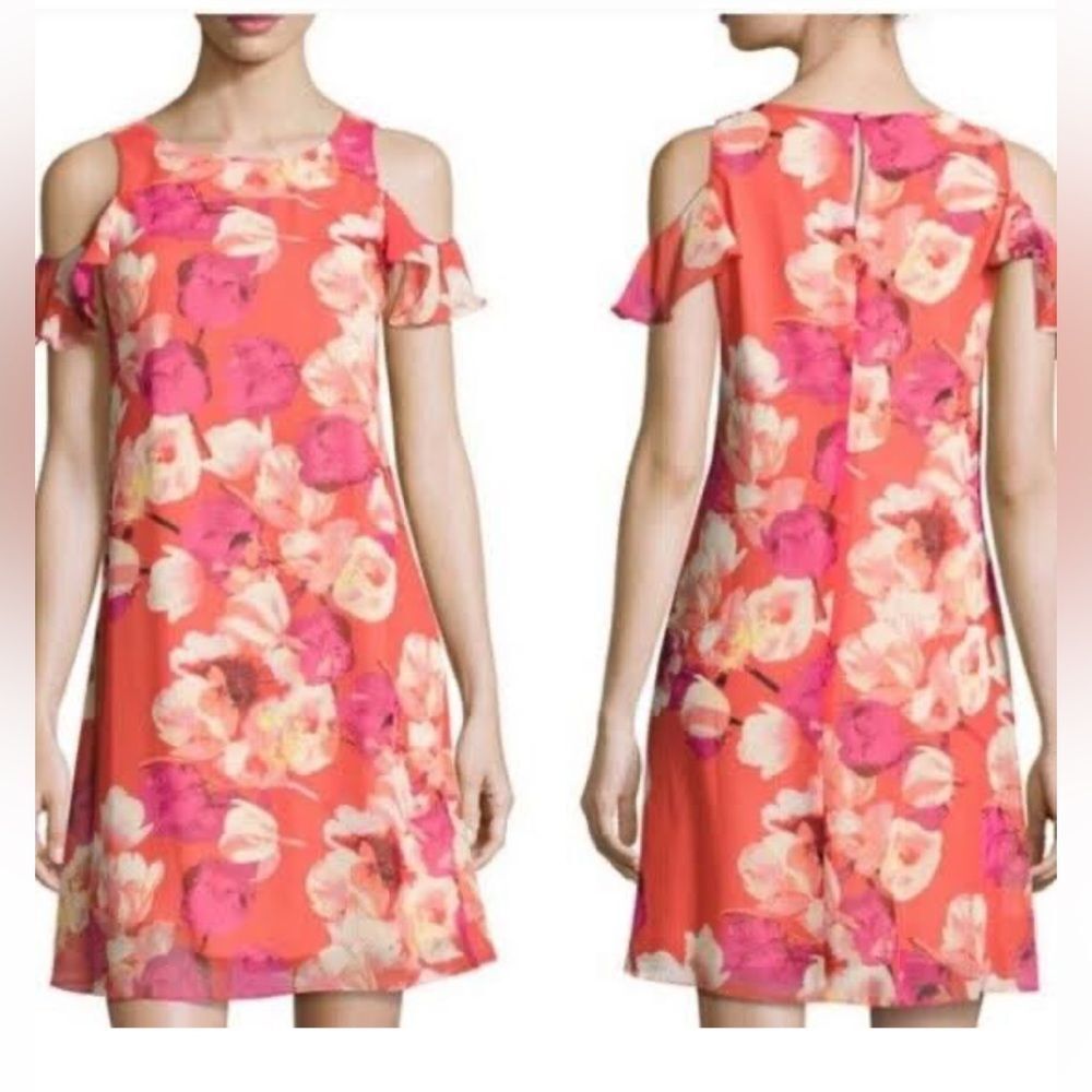 Eliza J  Floral Cold Shoulder Dress Size 8